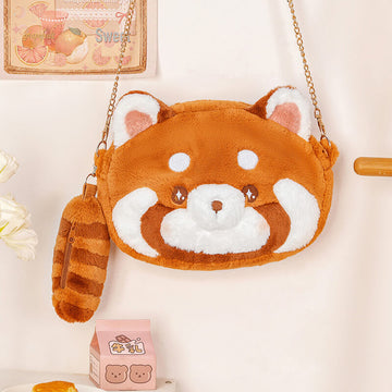 Cute Red Panda Crossbody Bag, Animal Shoulder Bag
